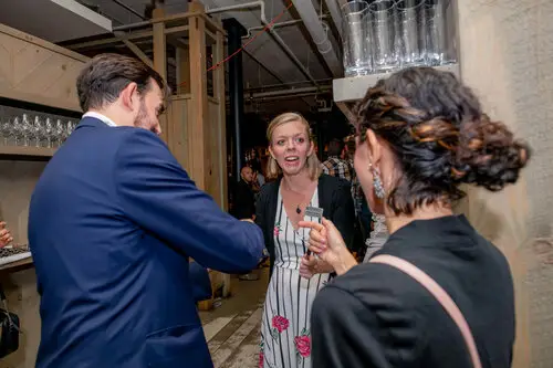 The lady is shocked when she sees magician Adam's stone